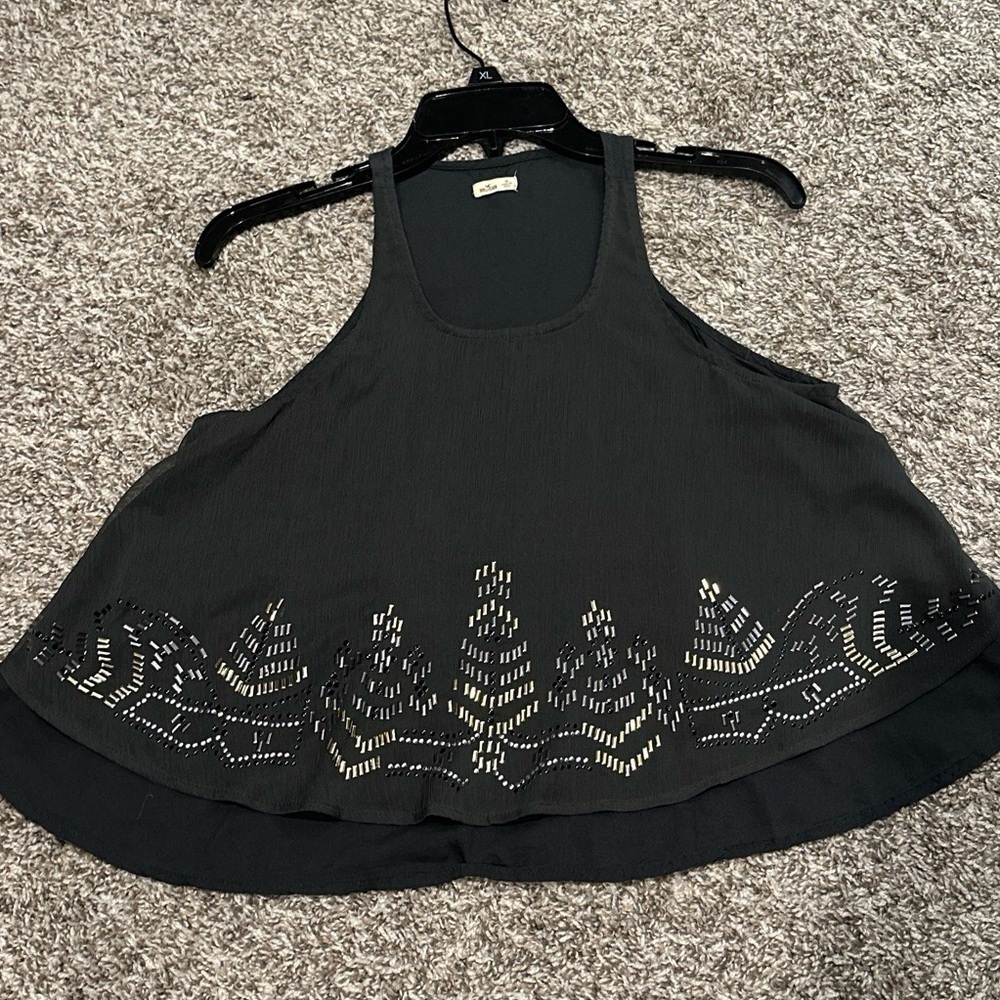 Hollister Tank Dark Grey Size XS Flowy RacerBack